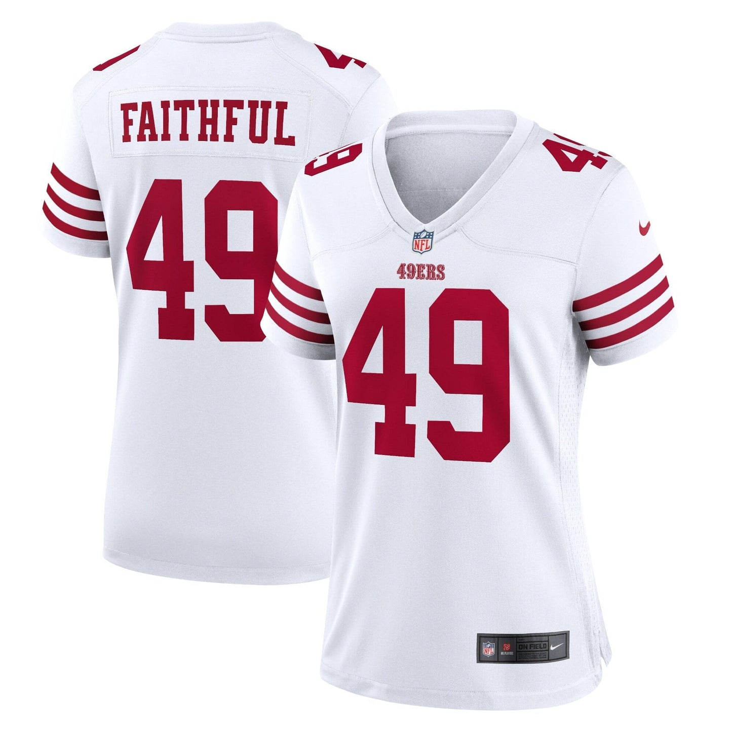 Women's Nike Faithful 49 White San Francisco 49ers Player Game Jersey