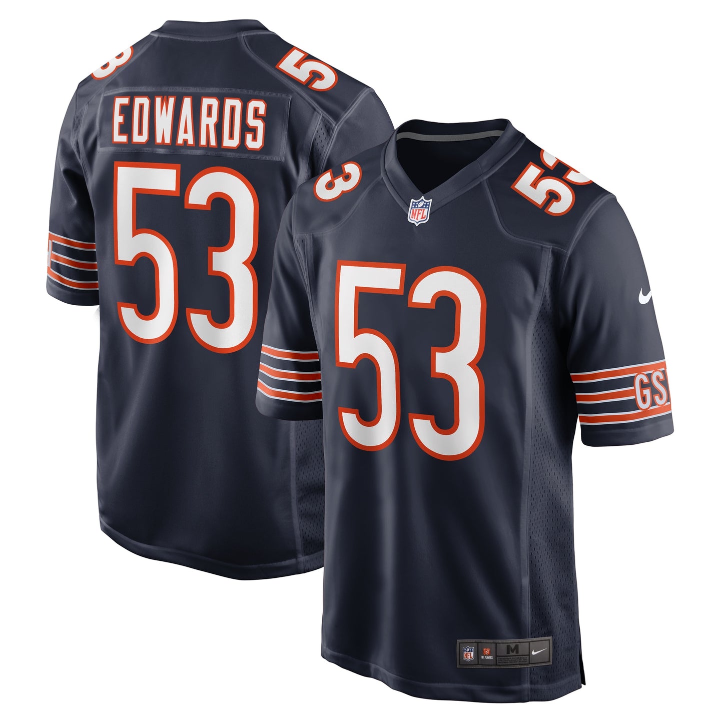 TJ Edwards Chicago Bears Nike Game Player Jersey - Navy