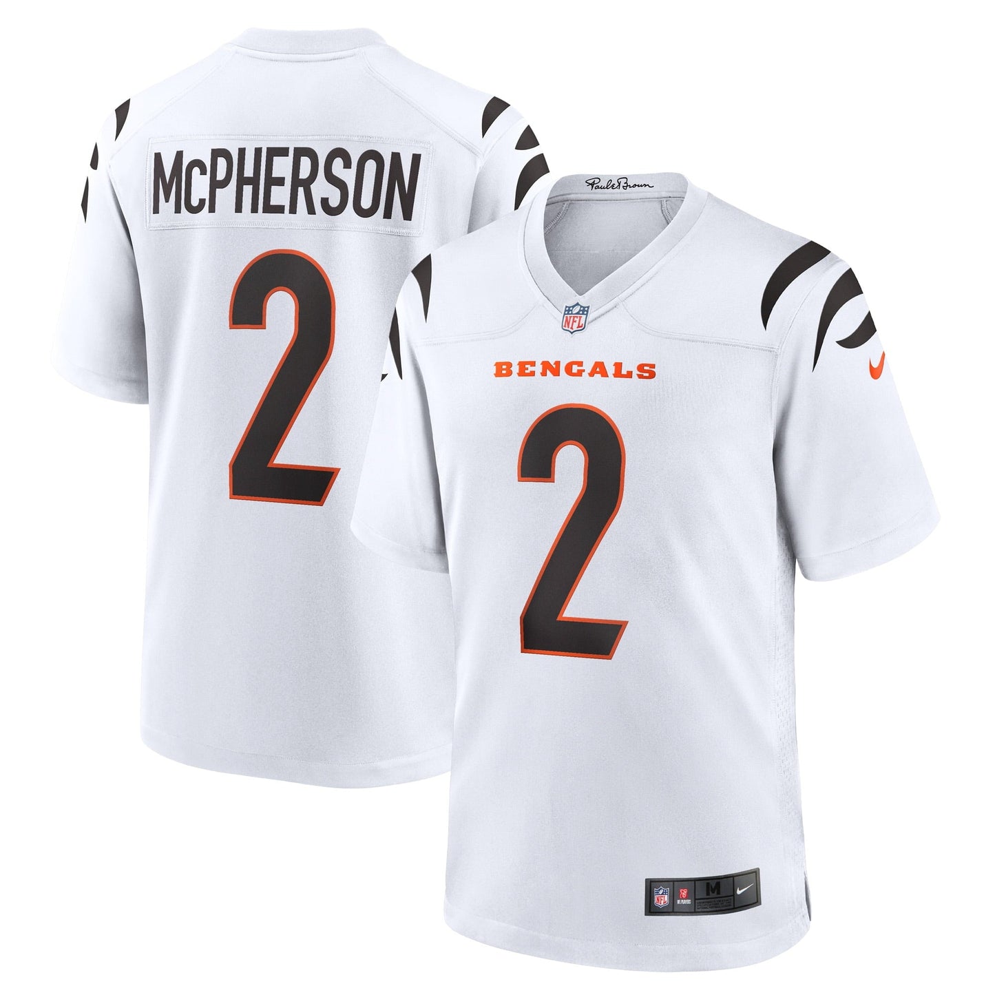 Men's Nike Evan McPherson White Cincinnati Bengals Game Player Jersey