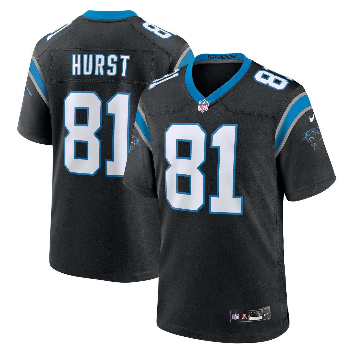 Hayden Hurst Carolina Panthers Nike Team Game Jersey - Black