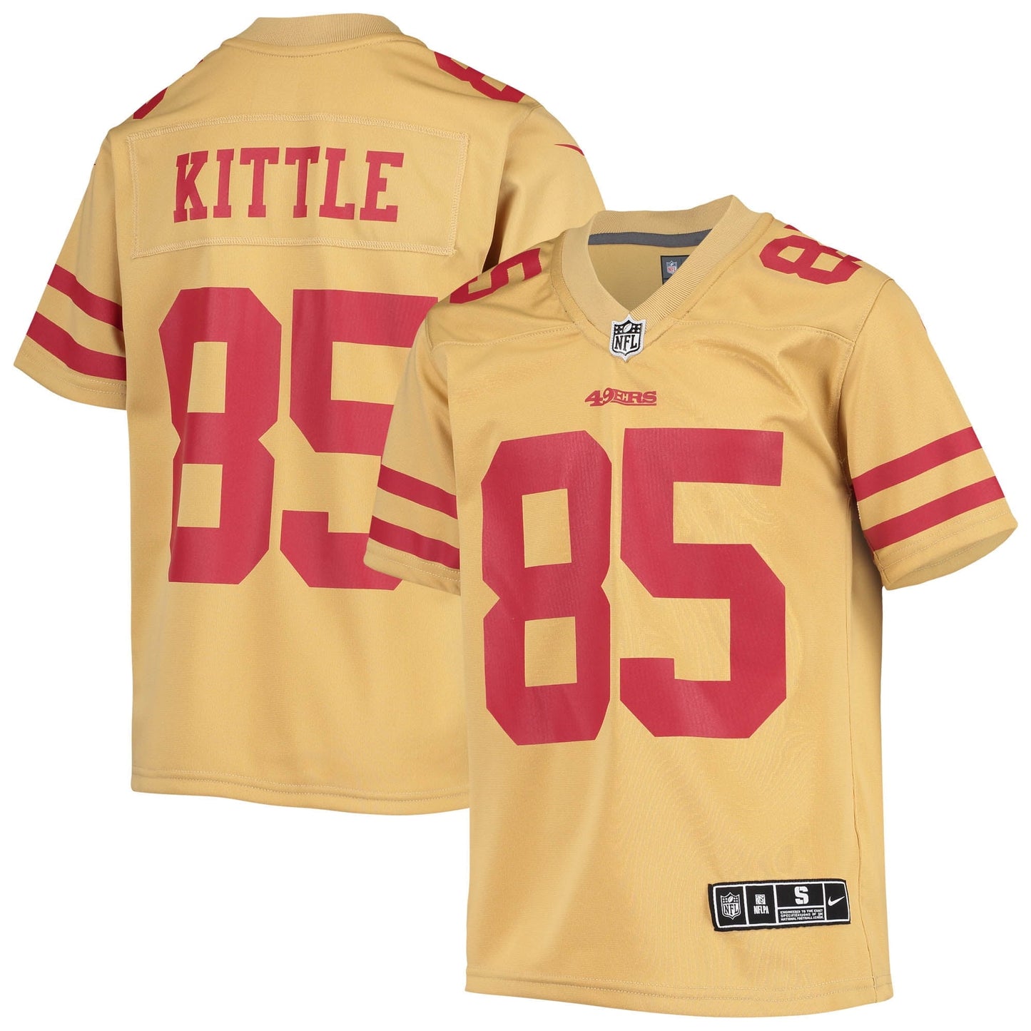 Youth Nike George Kittle Gold San Francisco 49ers Inverted Team Game Jersey