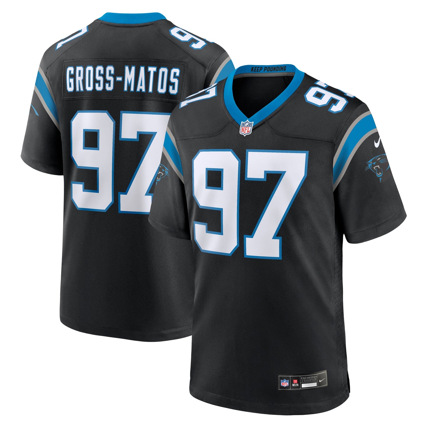 Yetur Gross-Matos Carolina Panthers Nike Team Game Jersey - Black